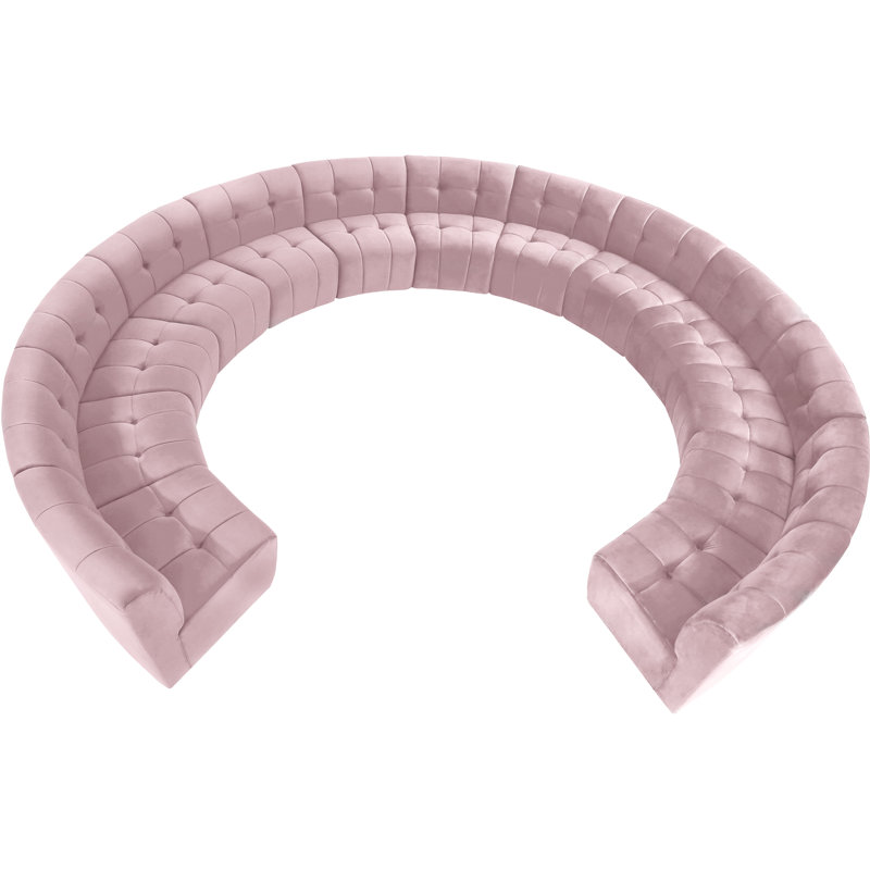 Jedson Velvet Sectional Symmetrical, Pink Velvet