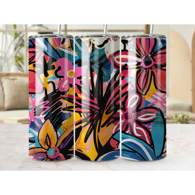 Choose Handmade Tumblers 591ml Vacuum Insulated Stainless Steel (18/8) Travel Tumbler with Straw