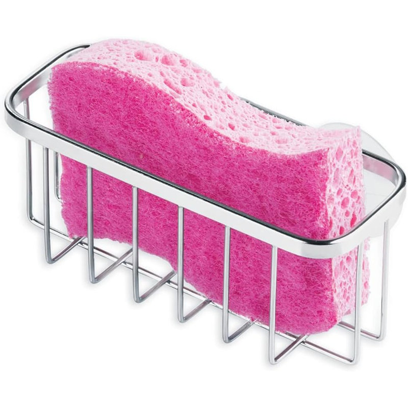Gia Stainless Steel Dish Sponge Holder Basket With Suction Cups, Ideal For Kitchen Sinks And Bathroom Organization, Set Of 1, Polished