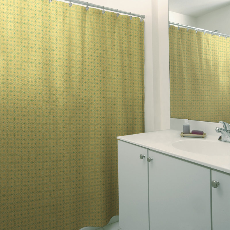 Rideau de douche simple Katelyn Elizabeth, Jaune / vert