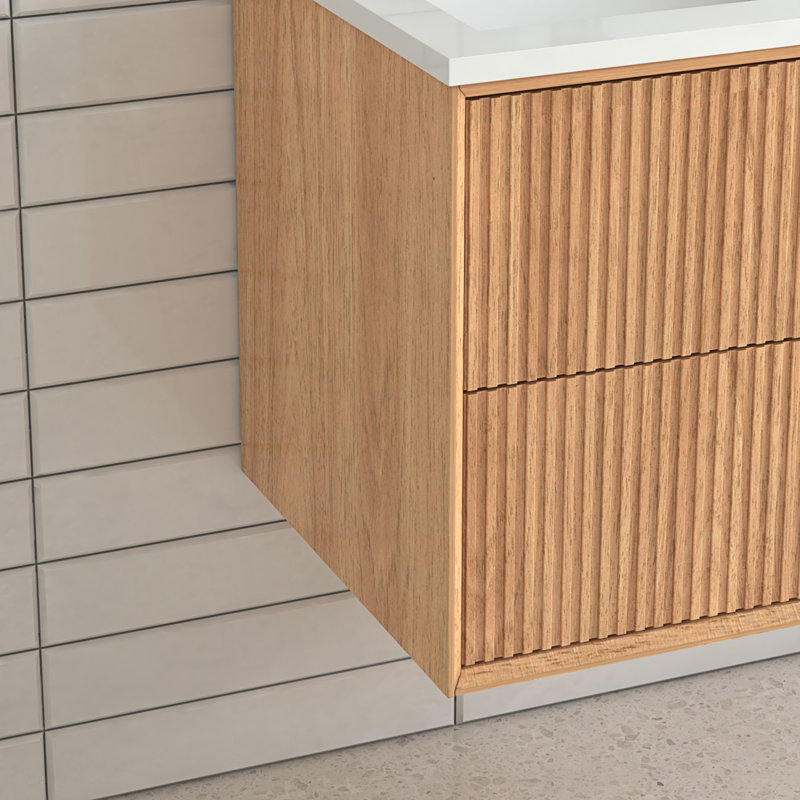 Meuble-lavabo flottant avec 2 tiroirs de rangement