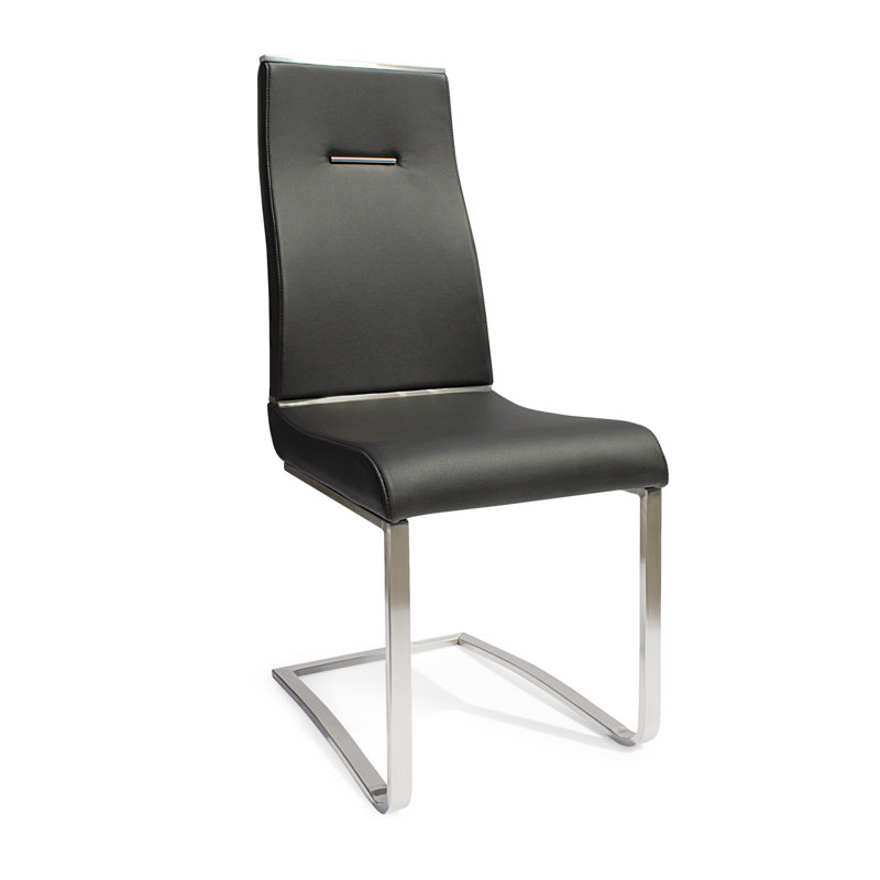 Chaise d'appoint rembourrée en polyuréthane Mcclain, Noir, Or