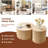 Roman Column Nesting Coffee Tables, 2-Piece Set with Built-in Storage, Natural Grain Finish-1091432786