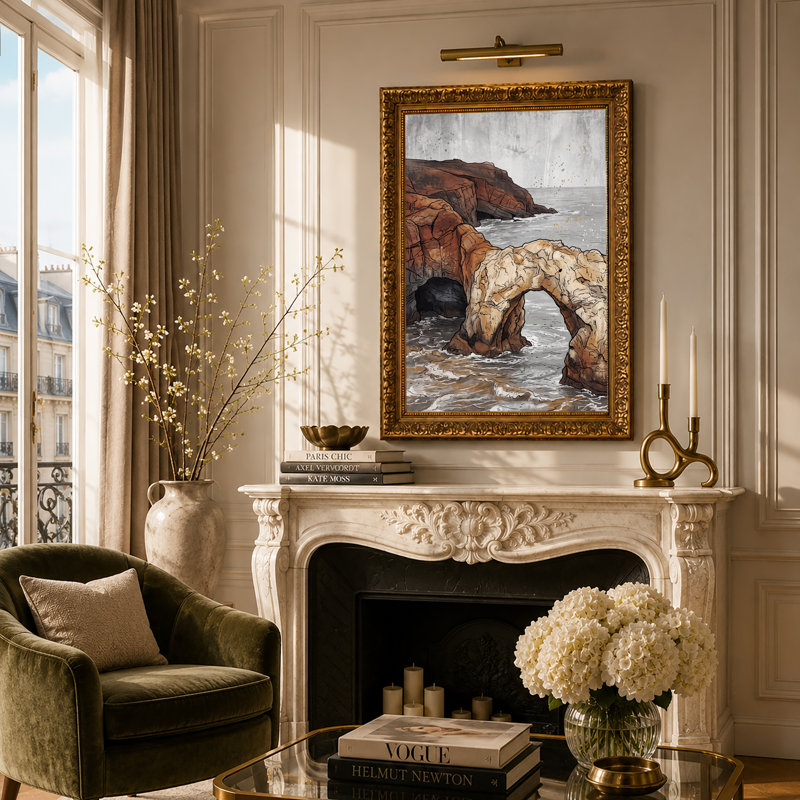 Art mural sur toile de couleur rouille, H 36 po x l 24 po