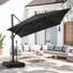 Parasol rectangulaire en porte-à-faux 13 pi x 10 pi avec base - déplaçable sans effort par une personne