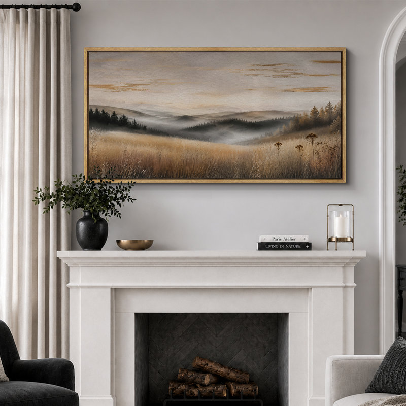 Misty Mountain Meadow, Cadre naturel, H 30 po x l 60 po x P 1,5 po
