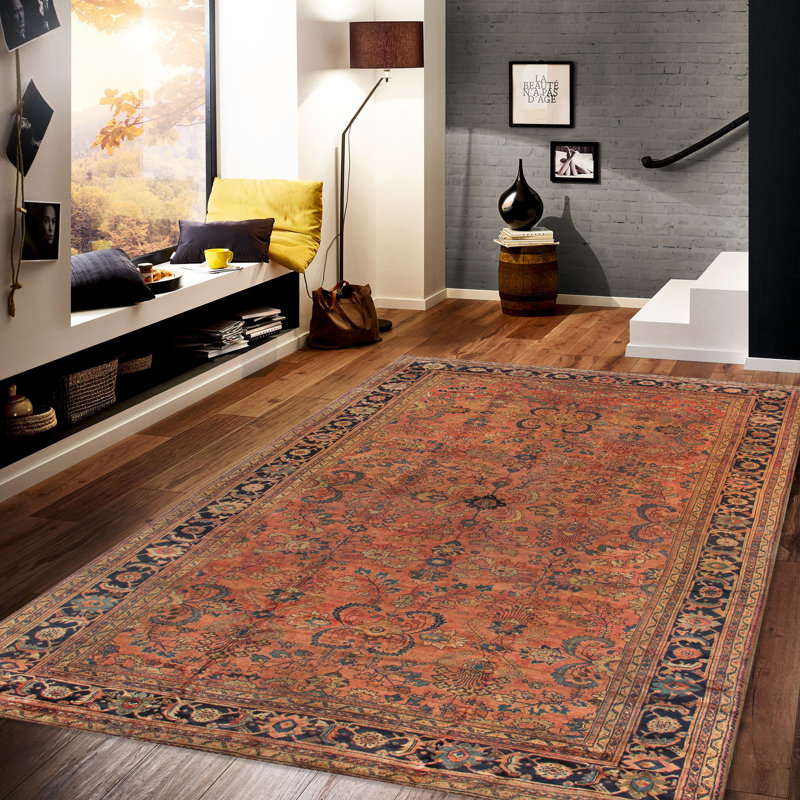 Tapis rose / bleu marine Mahal