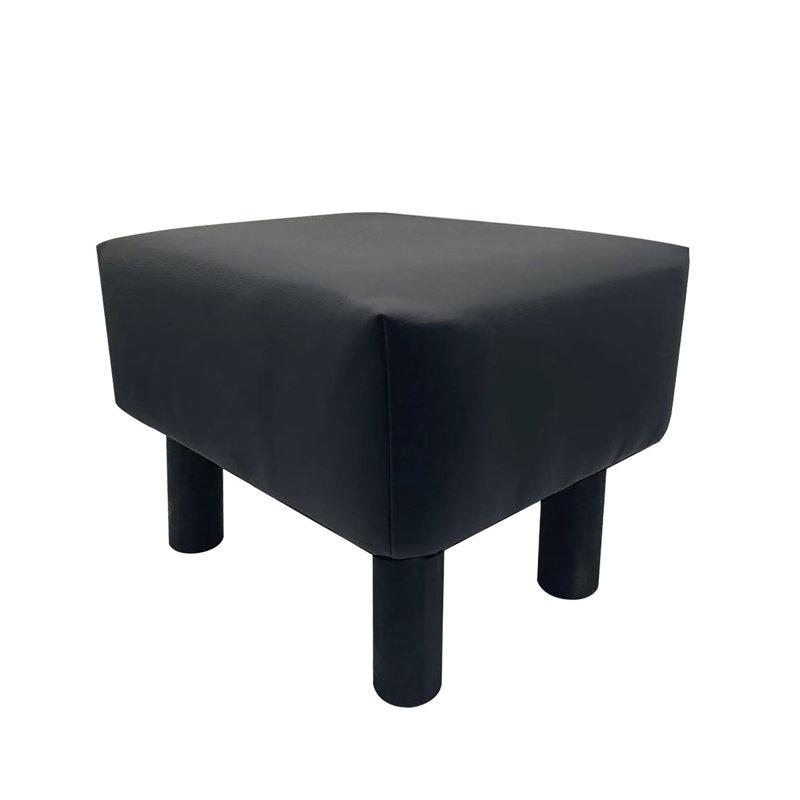 Footstool Set Of 2Pc, Upholstery And Wooden Legs