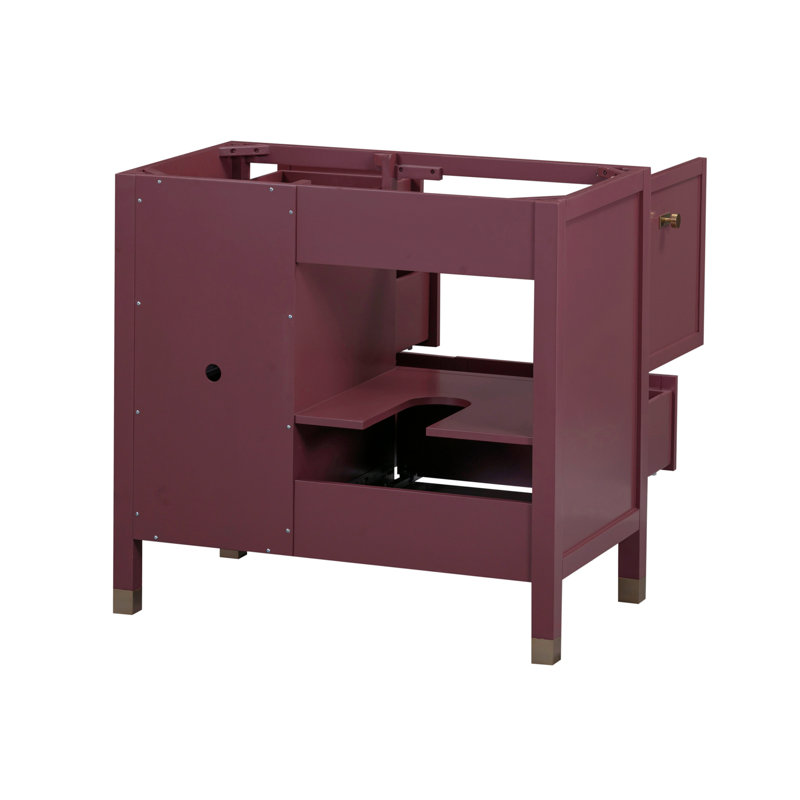 Alana 36 in. Single Sink Bathroom Vanity in Burgundy Red