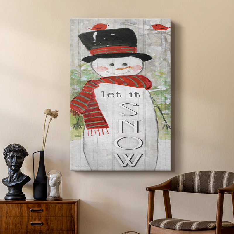 Bonhomme de neige «Let It Snow» - galerie sur mesure Cavas, H 27 po x l 18 po