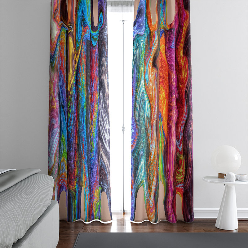 Panneaux de rideaux semi-transparents abstraits (DSQ est fixé à 2), l 40 po x L 61 po
