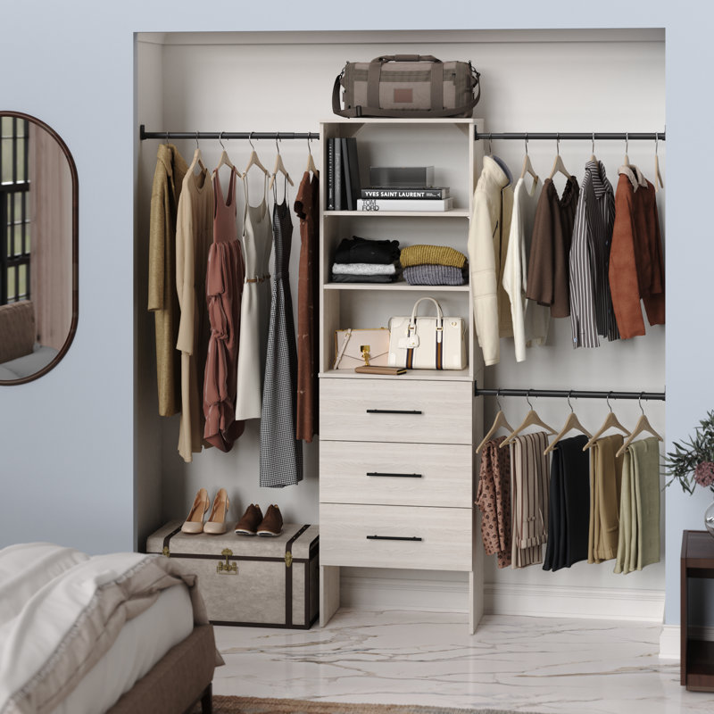 SuiteSymphony 24" W Solid Shelving Closet System with Drawers