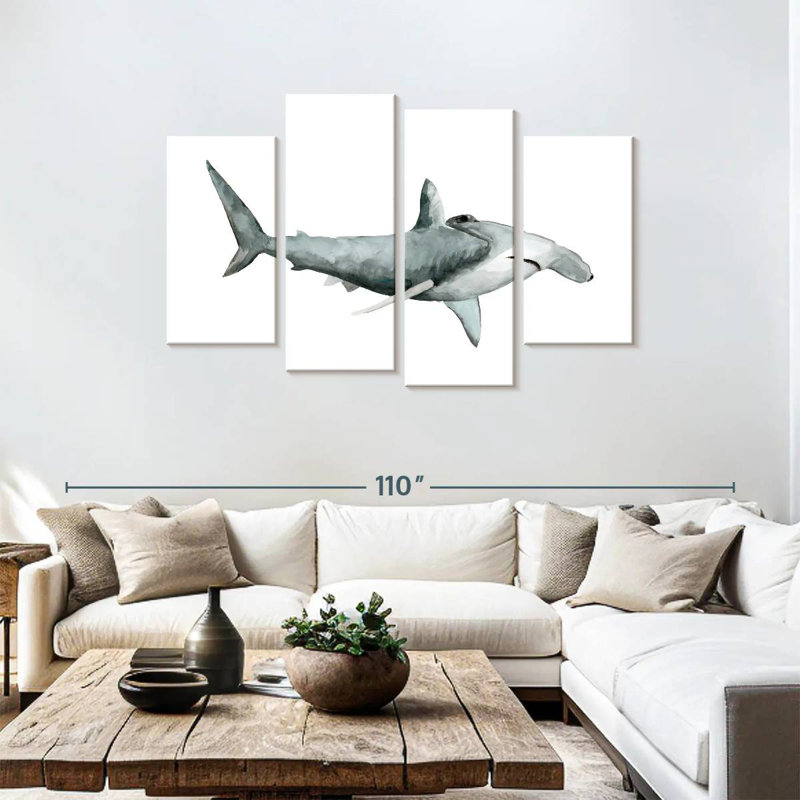 Brampt Sea Life Hammerhead Shark, 48" H x 75" W