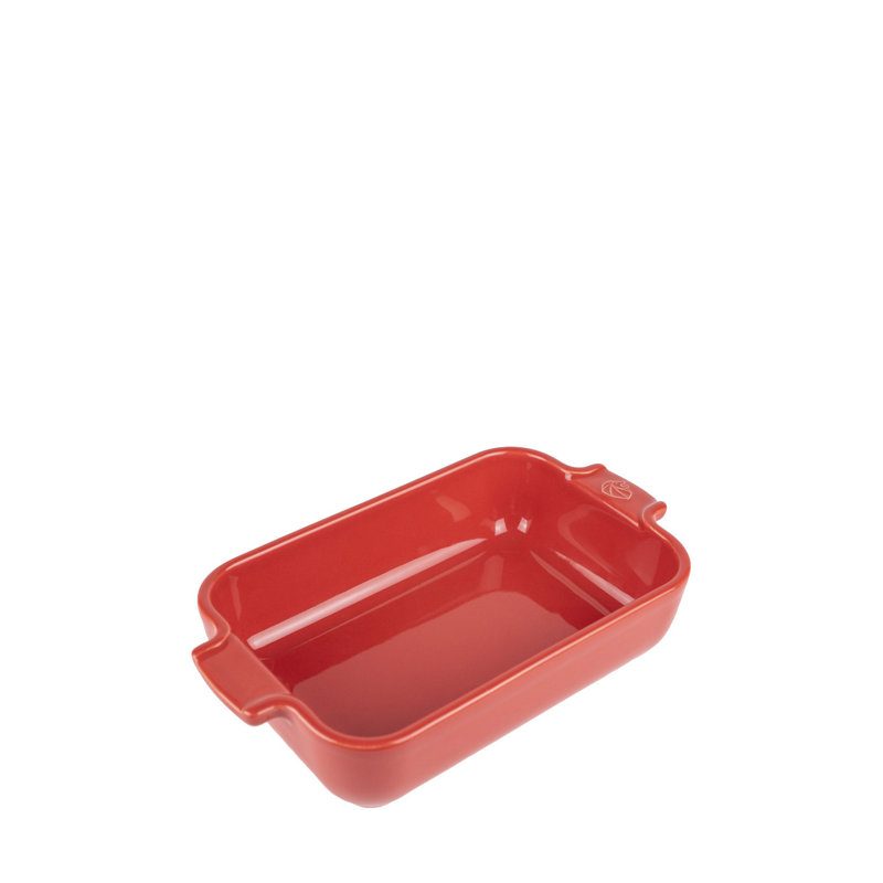 Peugeot Appolia Rectangular Ceramic Baking Dish, Red, 1.75" H x 8.5" W x 4.75" D
