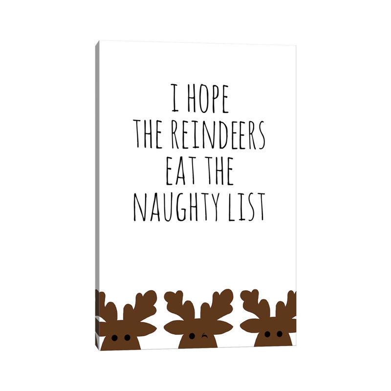 Naughty List by Anna Quach - Wrapped Canvas Print, 20.32 cm H x 30.48 cm W