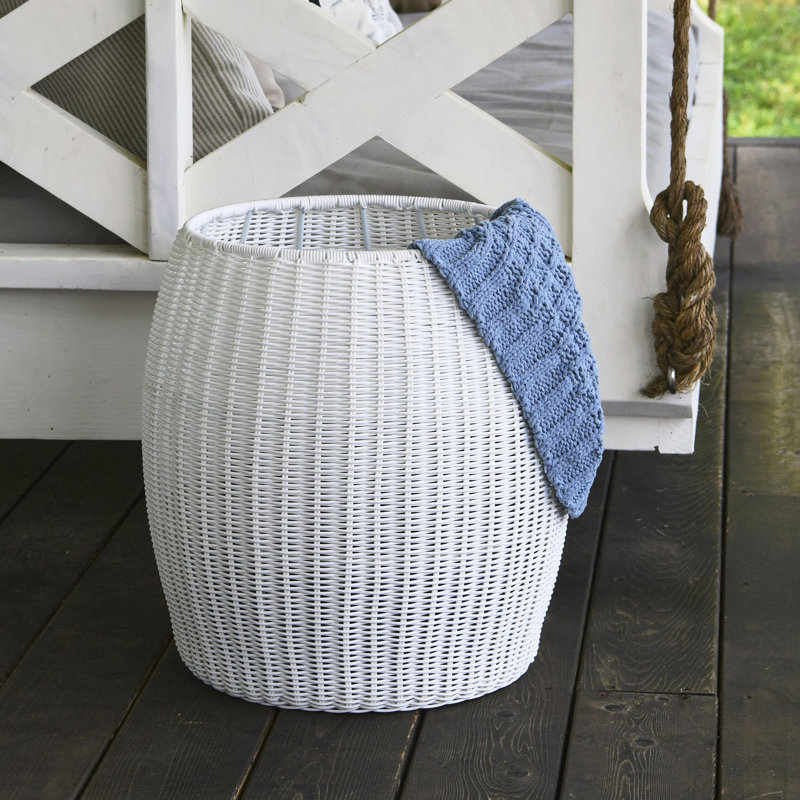 Baudette Resin Basket 1, White