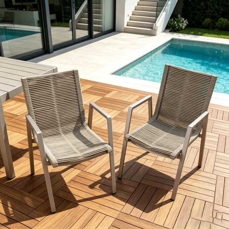 Outdoor Modern Aluminum Chair, taupe