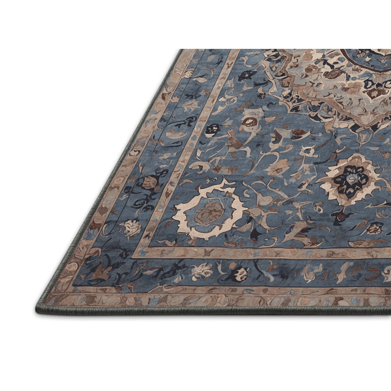 Tapis gris soyeux et moelleux, Rectangle 7 pi x 10 pi