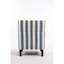 Fauteuil rembourré en lin rayé bleu et blanc, style rétro pour le salon avec garniture cloutée, fauteuil d'appoint confortable à rayures, construction relaxante du fauteuil