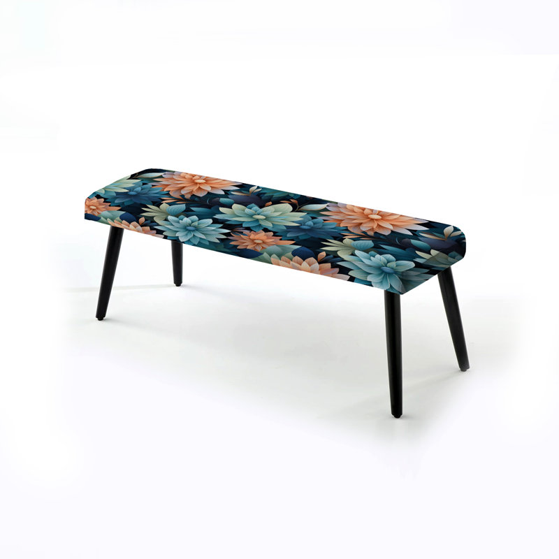 Mindful Awesome Mediation I - Banc rembourré floral noir
