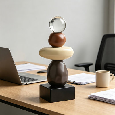 Statue de pierres empilées en résine pour décoration intérieure moderne, décor de table décoratif, pour divers types de pièces