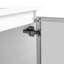 Armoire de meuble-lavabo moderne avec rangement, finition blanc brillant, parfaite pour les petites salles de bain