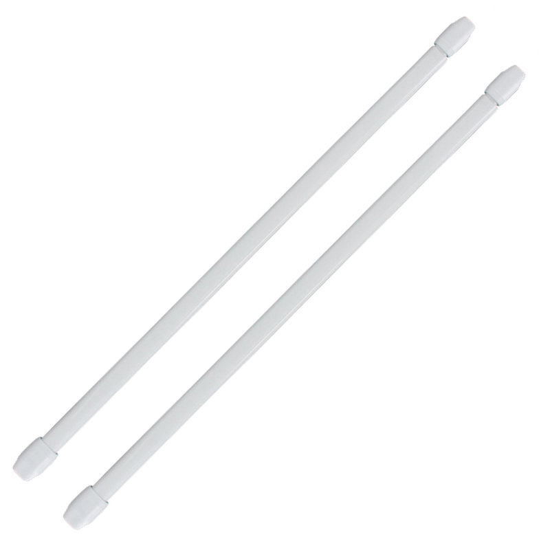 Café Rod Aluminum Adjustable Single Curtain Rod, 24" - 31.8", White