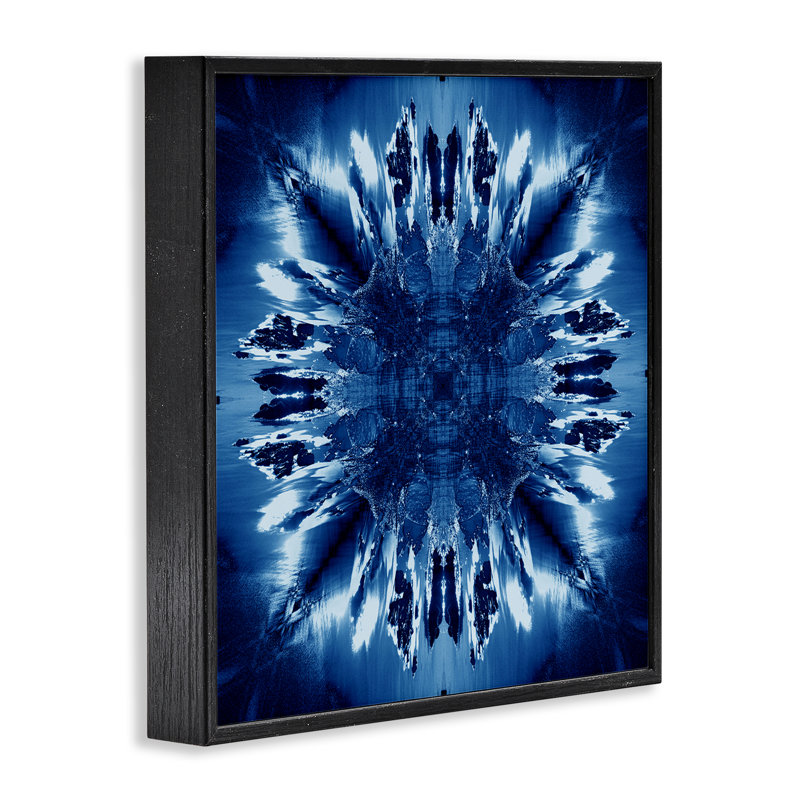 «Tie Dye Miroir», art de la giclée encadrée par El Perkin, H 24 po x l 24 po, Giclée encadrée noir minuit