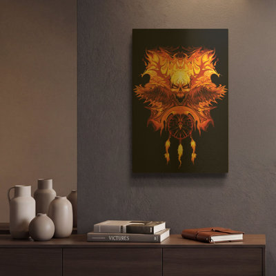 «Wendigo» par Michael Stewart, art mural en métal doré, 12 po x 16 po