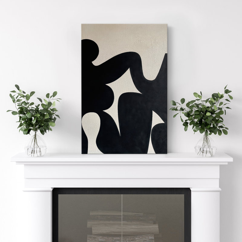 Art mural abstrait sur toile géométrique - blocs de couleur noire, reproduction d'art moderne pour le salon, la chambre à coucher ou le bureau