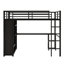 Structure de lit mezzanine avec garde-robe, bureau et tablettes de rangement