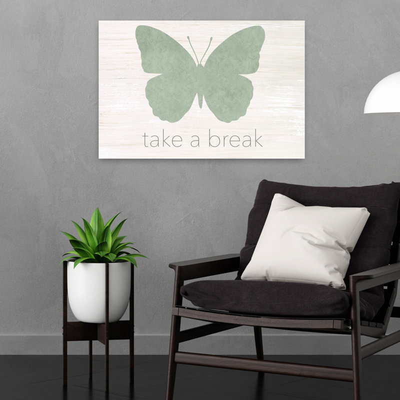 «Take A Break Butterfly», art papillon contemporain, H 16 po x l 24 po