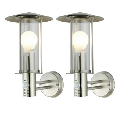 Needham - Brushed Stainless Steel Motion Sensor Outdoor Security Lights