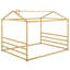 Lit plateforme en métal, or, grand