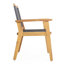 2 chaises de salle à manger en corde tressée gris foncé et bois - de 2 chaises transitionnelles (de 2), P 25,9 po x l 24,7 po