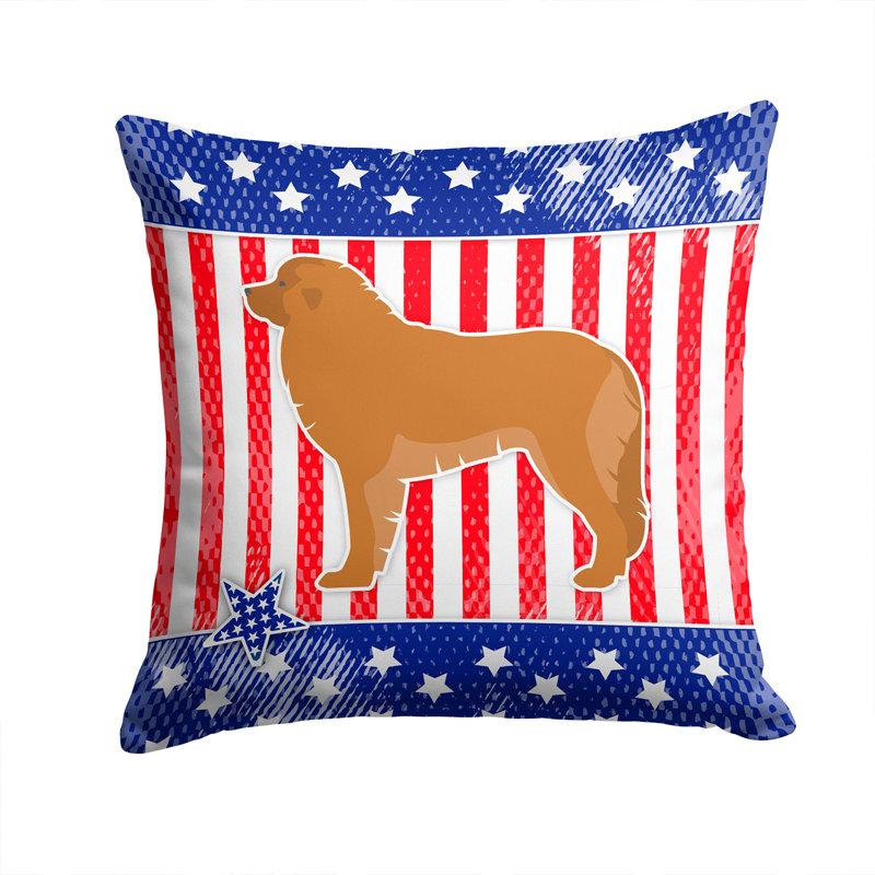 Patriotic Fabric Indoor/Outdoor Throw Pillow, 14" H x 14" W x 3" D