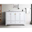 Meuble-lavabo blanc 48 po avec lavabo en céramique - Espace de rangement abondant 4 portes à fermeture douce et 2 tiroirs en bois massif méticuleusement conçus pour un entretien sans tracas