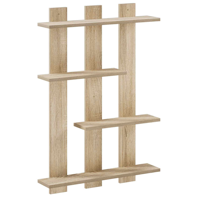 Engineered Wood Wall Shelf, Black Oak