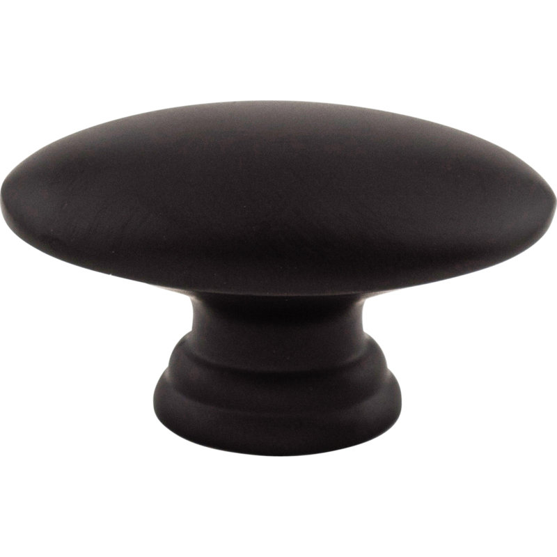 Flat Oval 3/4" Length Oval Knob, Flat Black