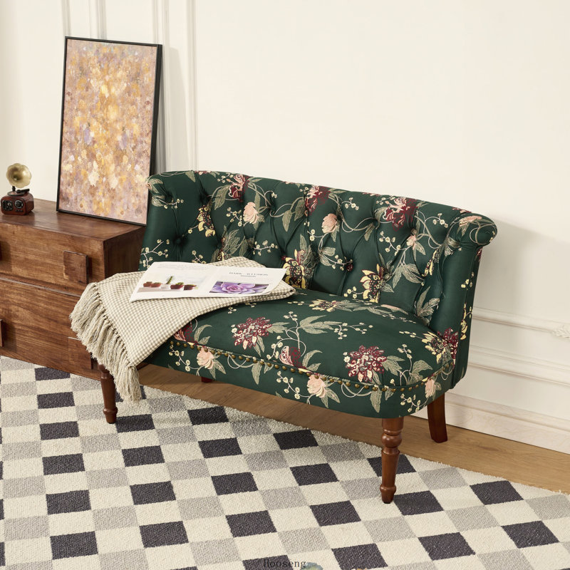 Fauteuil une place de style européen pour salon et garde-robe, vert, Tissu vert