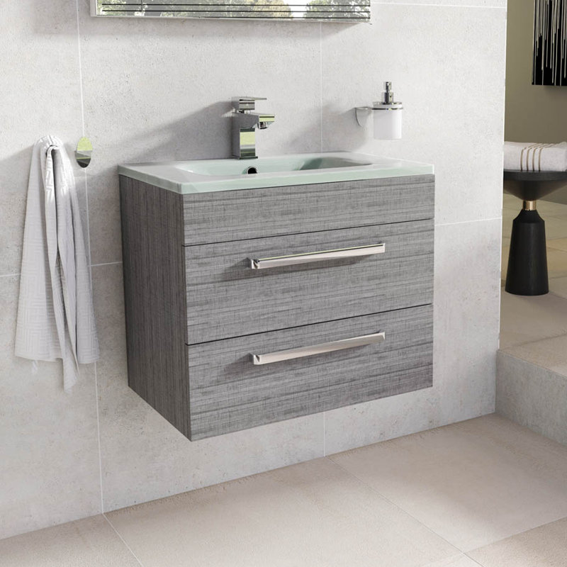 Whitfield 600mm Single Bathroom Vanity with Integrated Glass Basin
