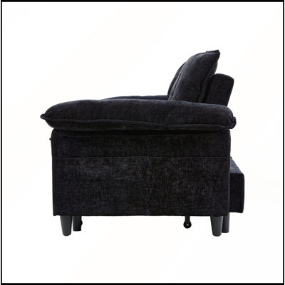 Canapé-lit convertible en velours de 73 pouces avec canapé-lit et matelas escamotable
