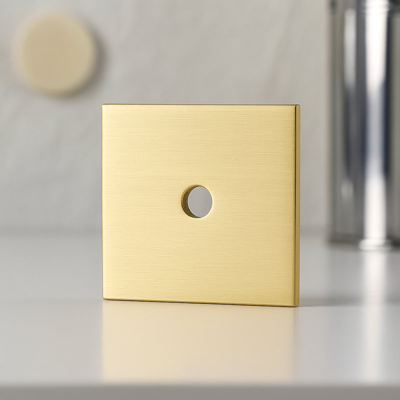 Laiton 1,25 po, plaque arrière carrée en laiton brossé (paquet de 10)