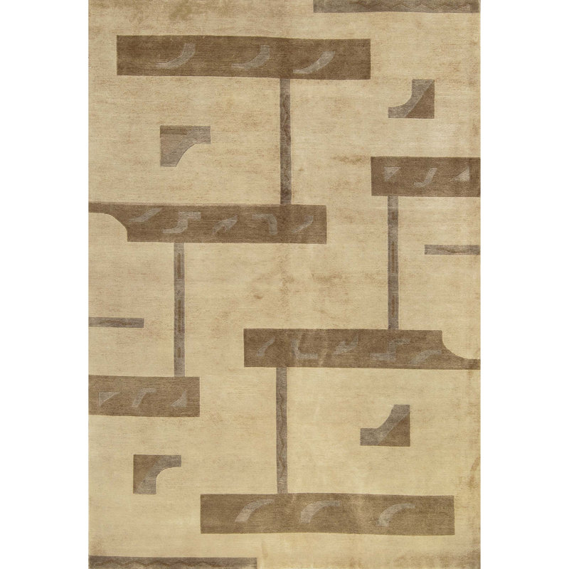 Hand-Knotted High-Quality Beige Area Rug