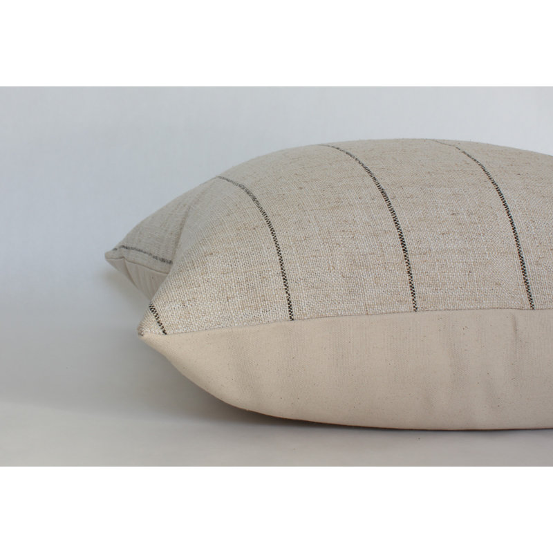 Neutral Striped Throw Pillow Cover, Farmhouse Pillow Cover, 20"H x 20"W