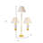 Set Of Three 64" Gold And White Ceramic Bedside Floor And Table Lamp Set With Off White Empire Shade
