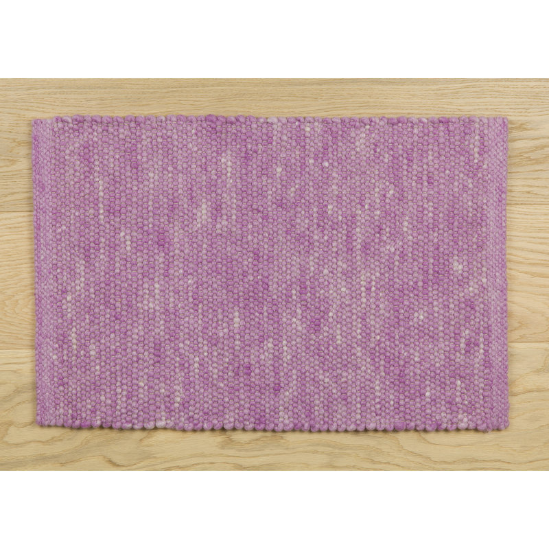 Solid Colour Wool Area Rug, 70 x 140cm