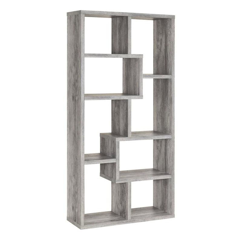 Bibliothèque grise à 10 tablettes Driftwood Grey