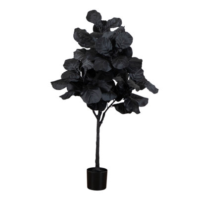 Arbre artificiel à feuilles de violon noir d'Halloween