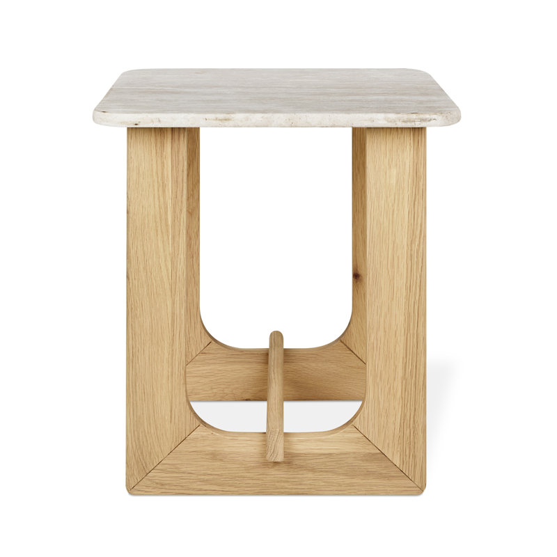Table de bout carrée Portico, Chêne blanc